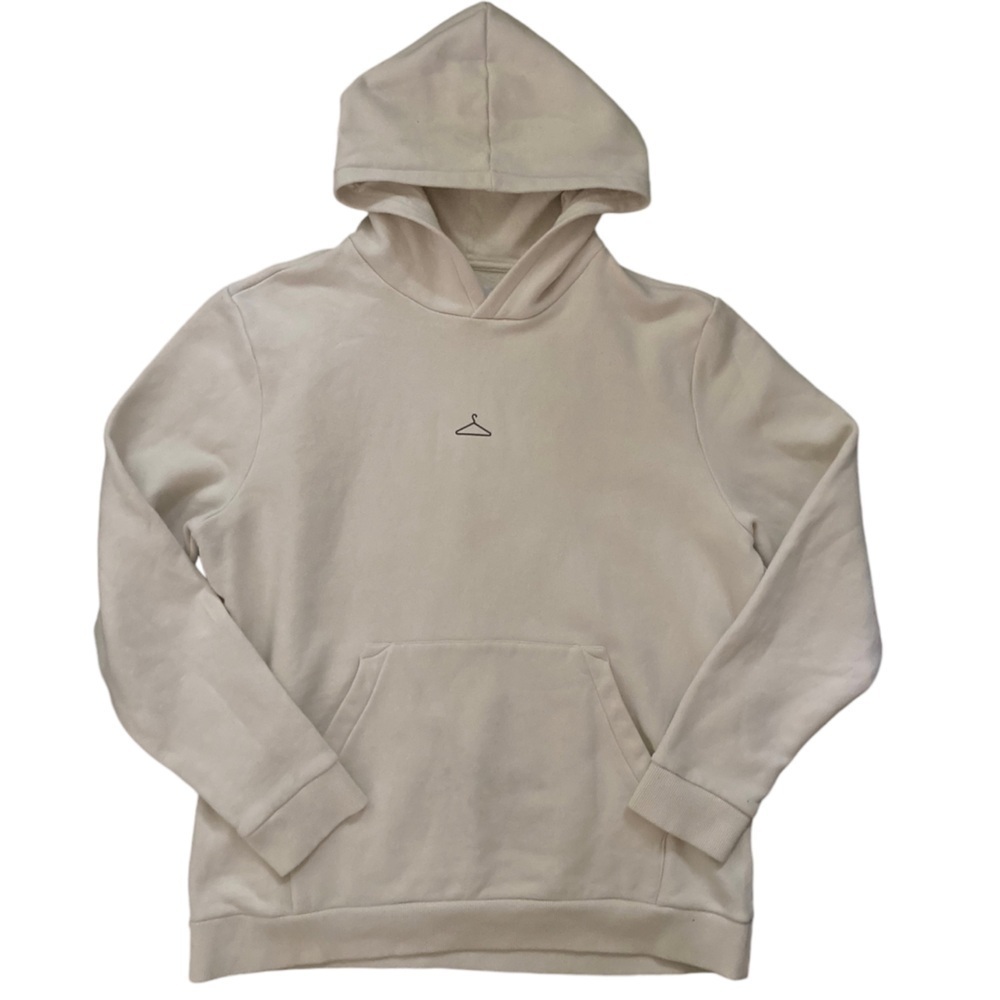 Holzweiler Hoodie Sweatshirt Jumper Hanger Logo Cream Long Sleeves Size XL